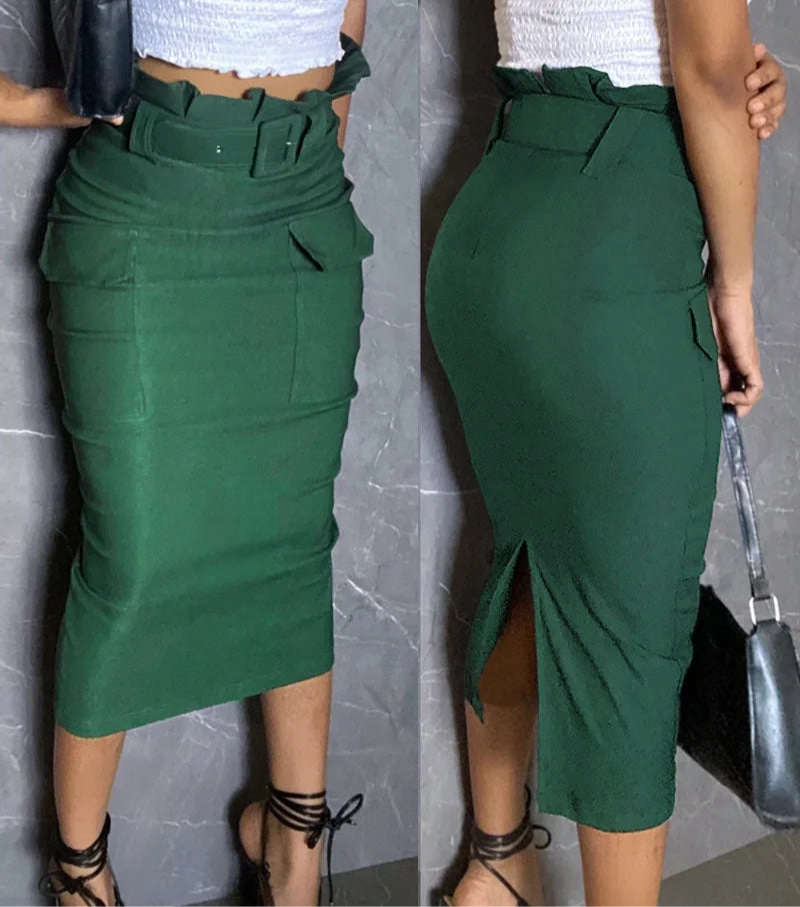 Women’s High-Waist Bodycon Mid Skirt