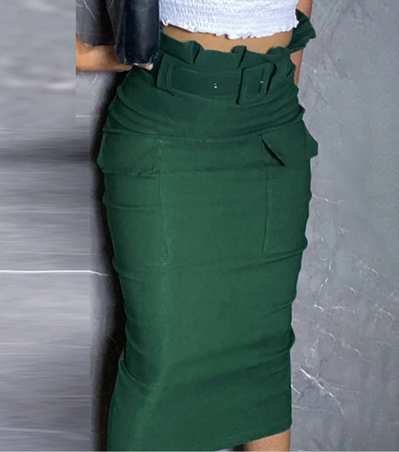 Women’s High-Waist Bodycon Mid Skirt