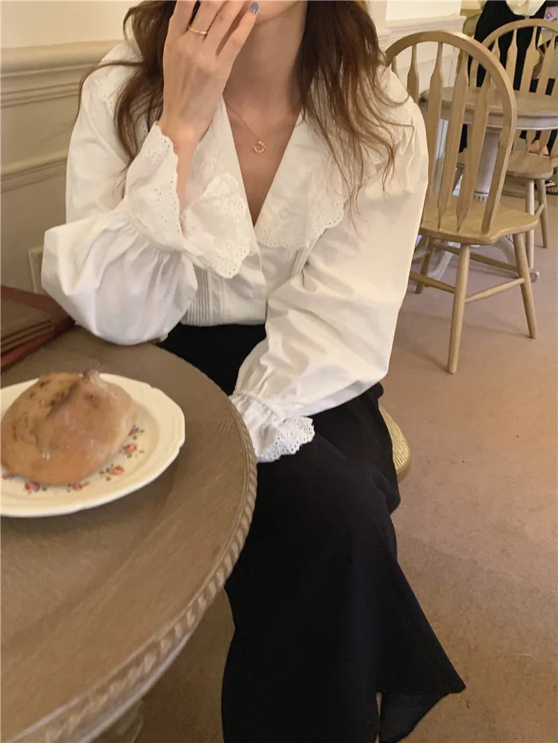 Women Blouse Female Shirt Summer Womens Blouses Spring Maxi Blusas Casual Elegant Vintage Long Sleeve Cotton Oversize Loose