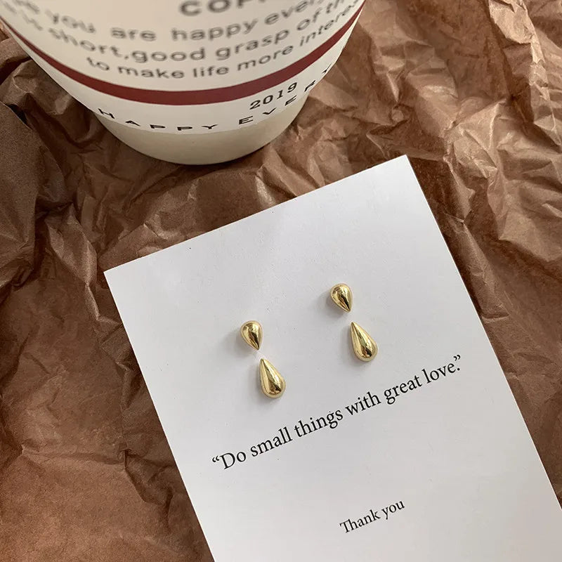 Women’s Silver Water Drop Stud Earrings