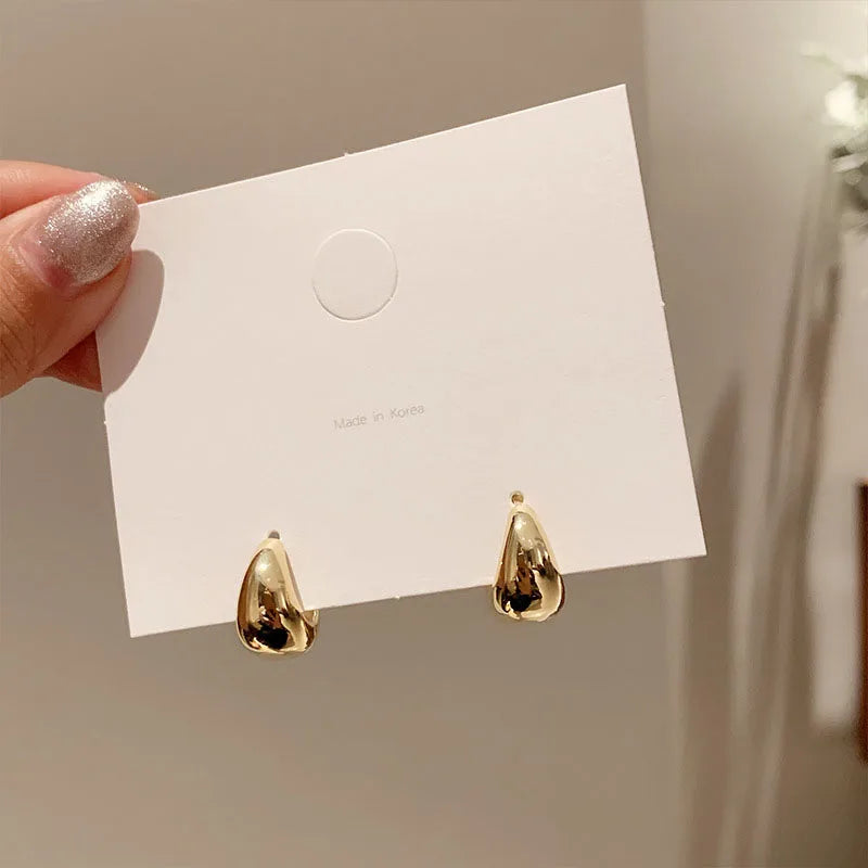 Women’s Silver Water Drop Stud Earrings