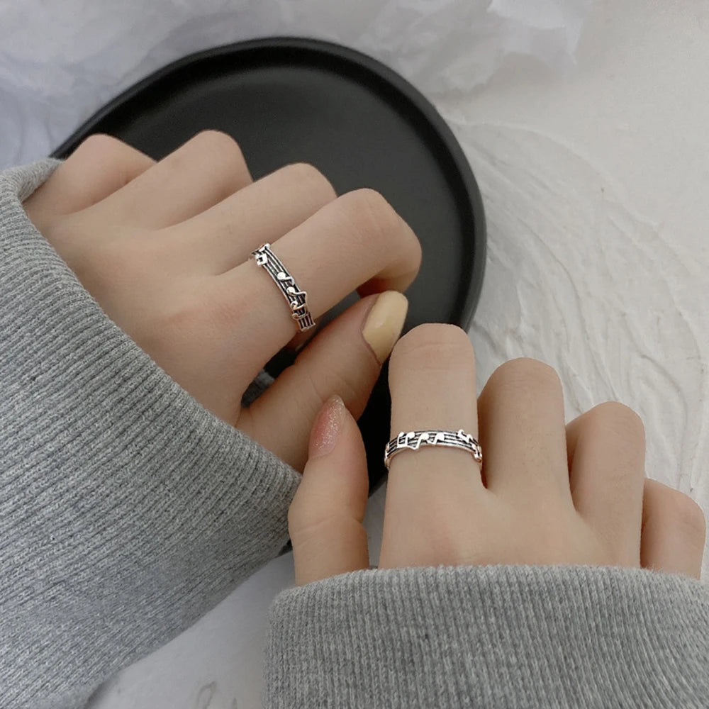 Women’s Music Note Stainless Steel Ring