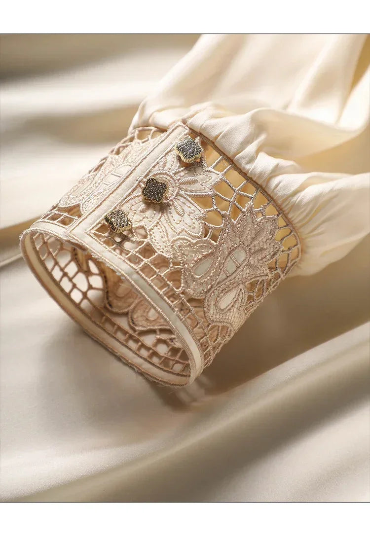 New arrived blouses for women Fashion elegan embroidery ladies shirts Button-Down Tops