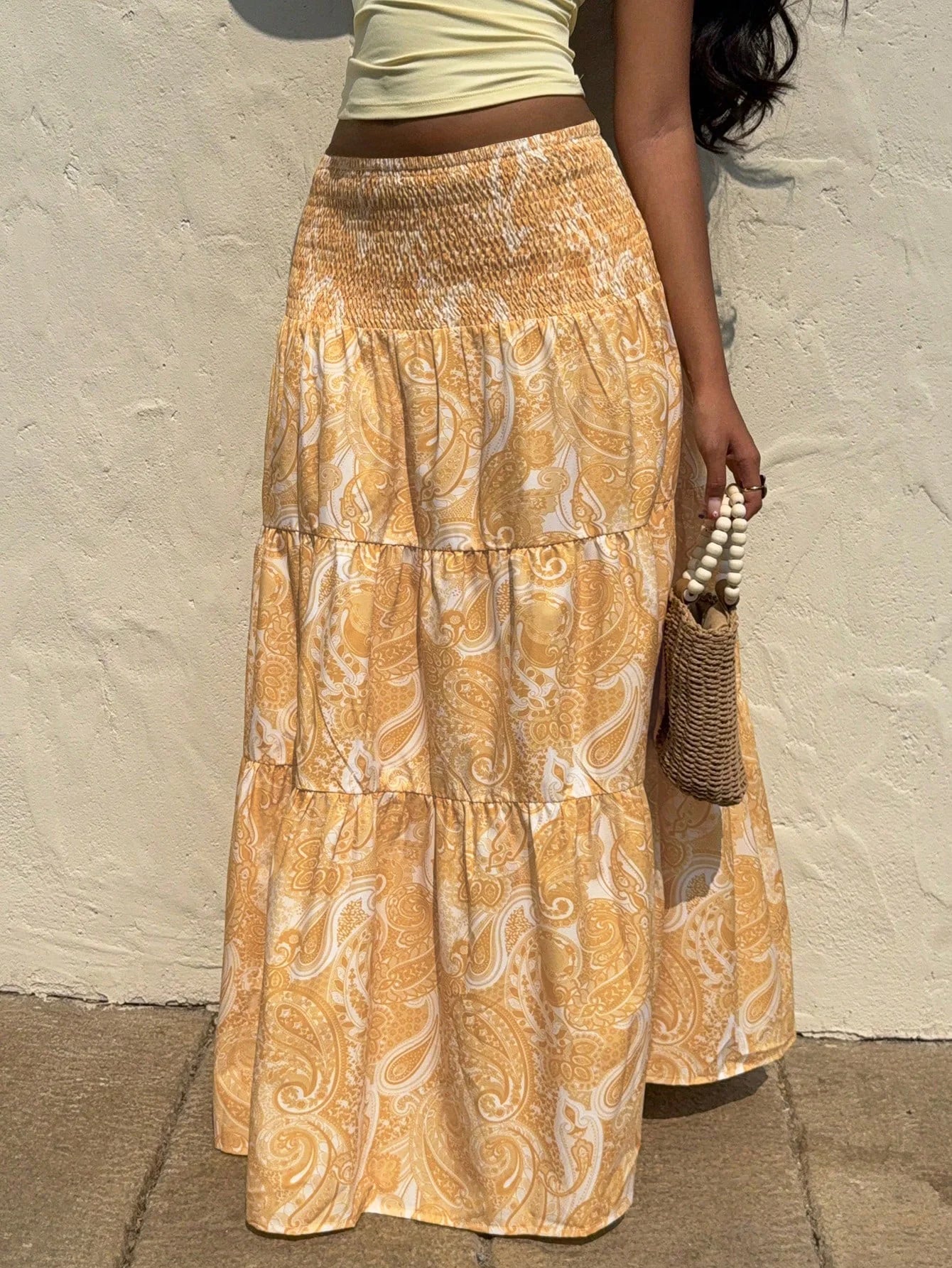 Women’s Elastic Waist A-Line Skirt
