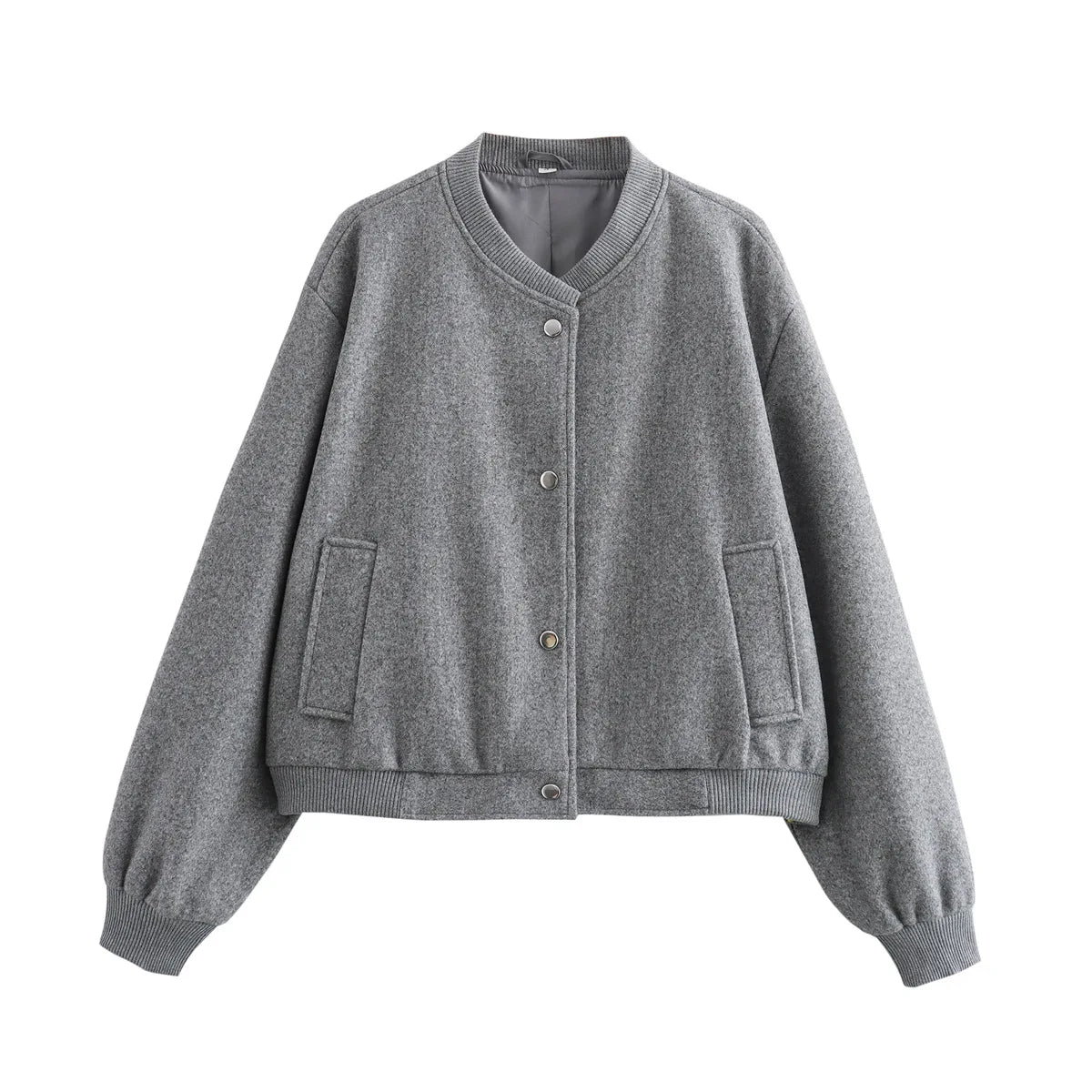 Women’s White Cropped Bomber Jacket – Autumn/Winter.