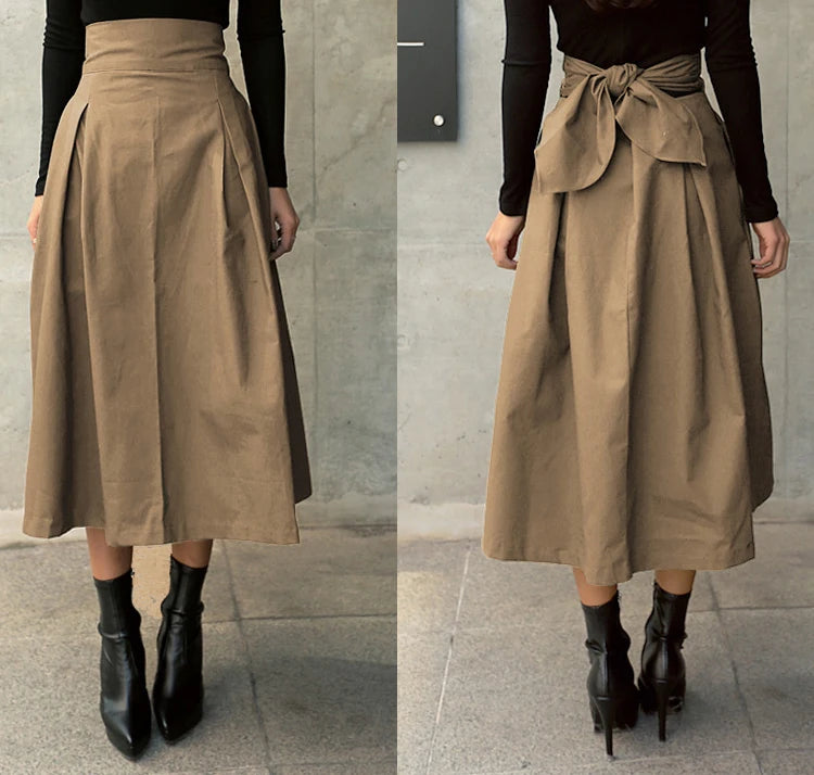 Women’s High-Waist Swing Skirt – Korean Fashion