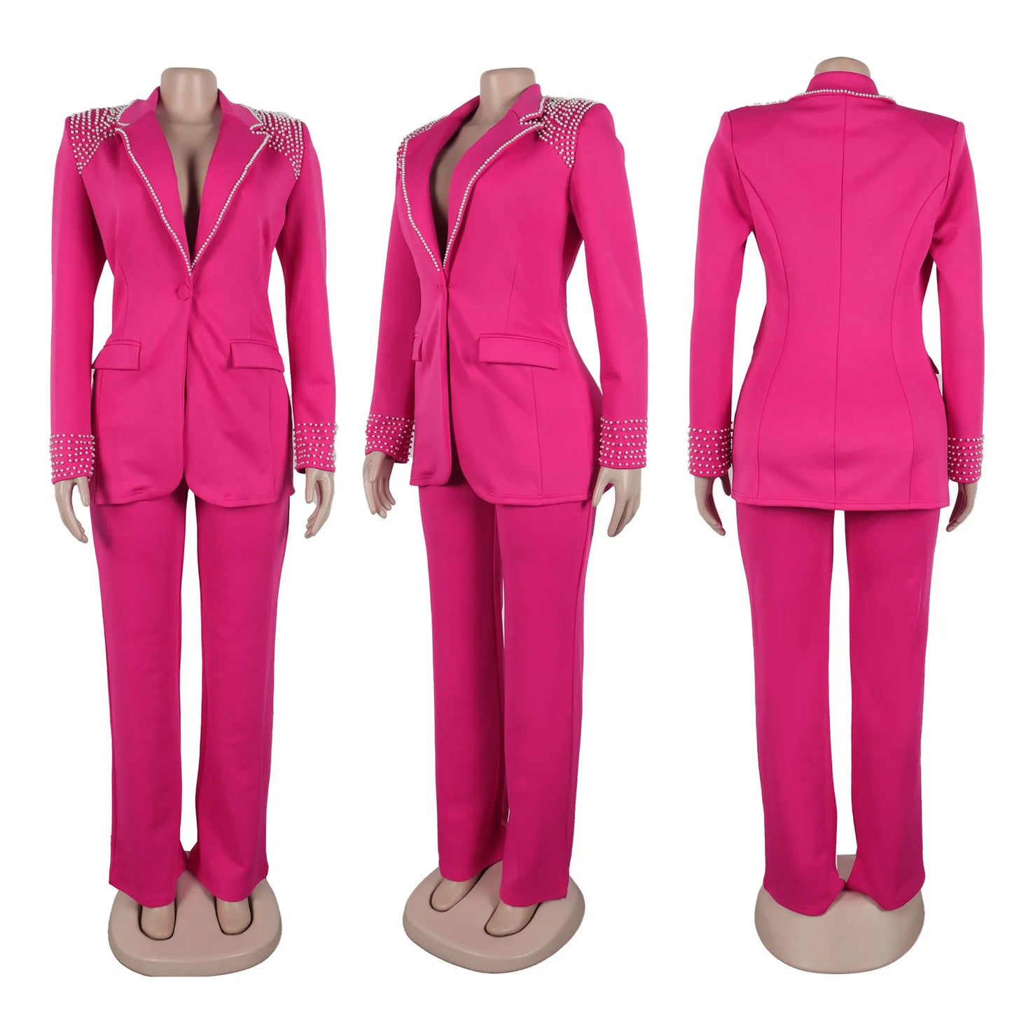 Women’s Two-Piece Pant Set – Y2K Blazer & High-Waist Slim Pants