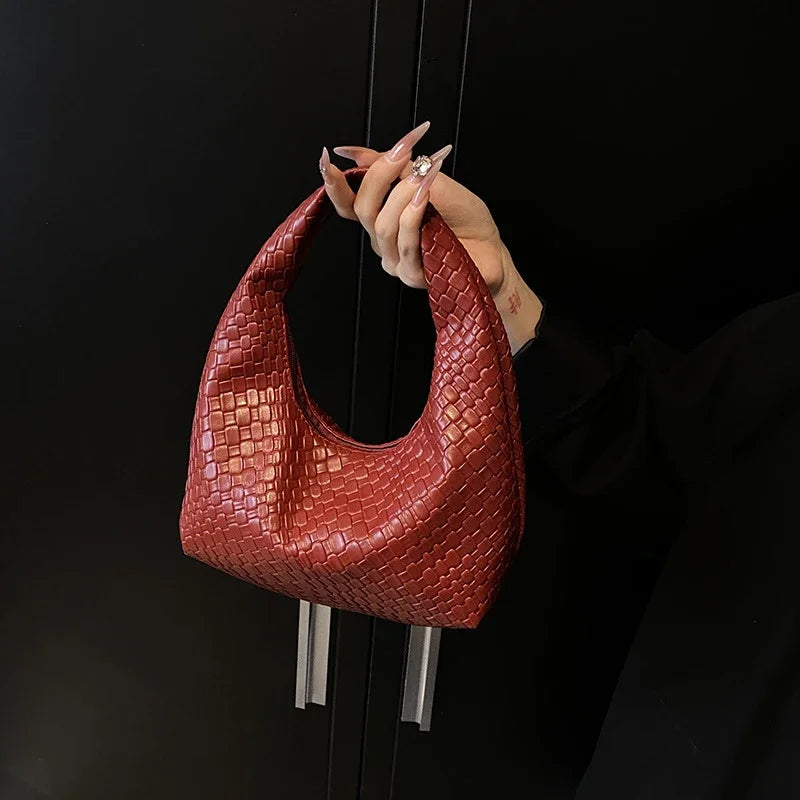 Women’s Woven PU Leather Handbag