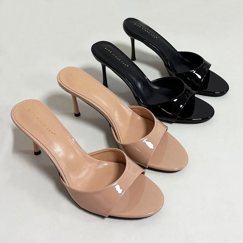 Women’s Thin Heel Round-Toe Slides