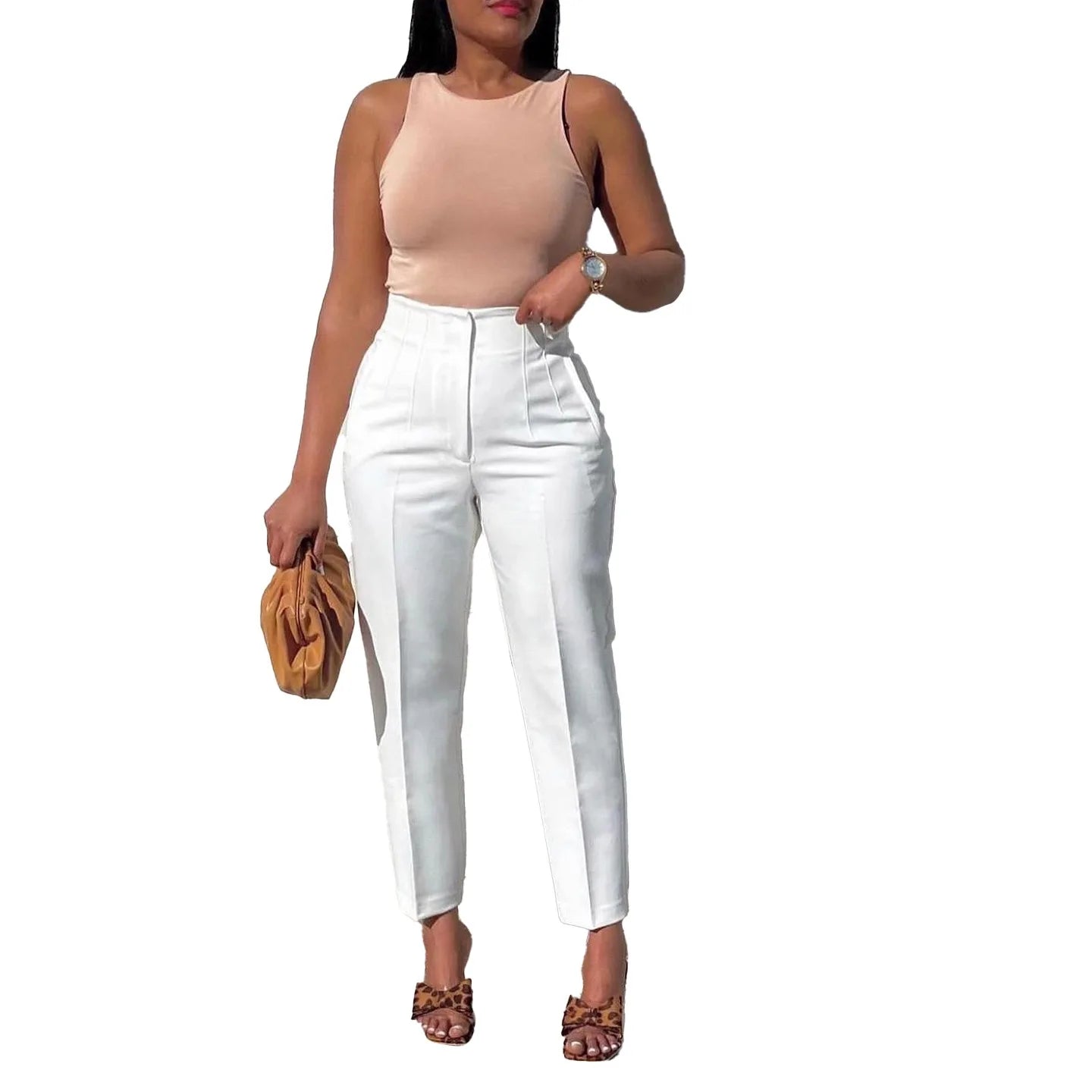 Women’s High-Waist Straight Work Pants – Elegant Office & Business Trousers