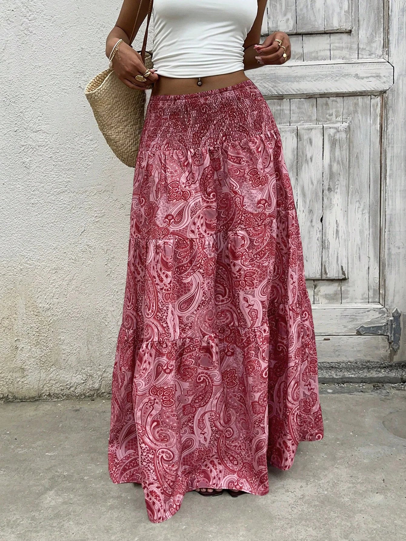 Women’s Elastic Waist A-Line Skirt