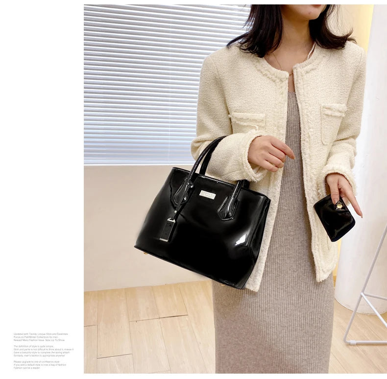 Women’s Patent Leather Shoulder Tote