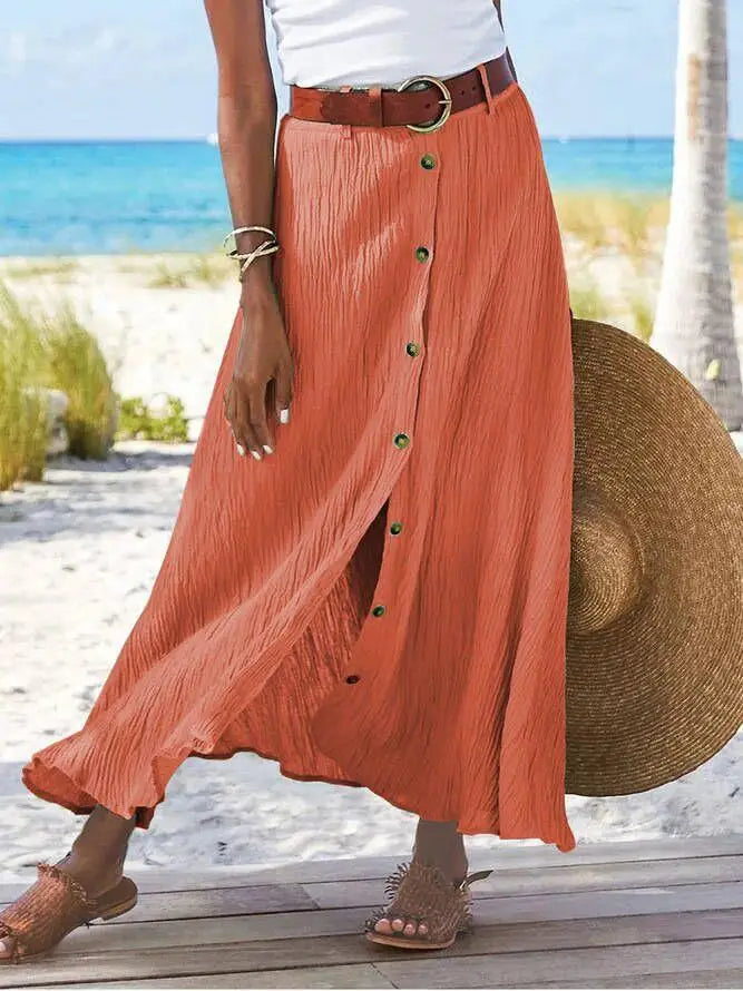 Women’s Cotton Linen A-Line Skirt