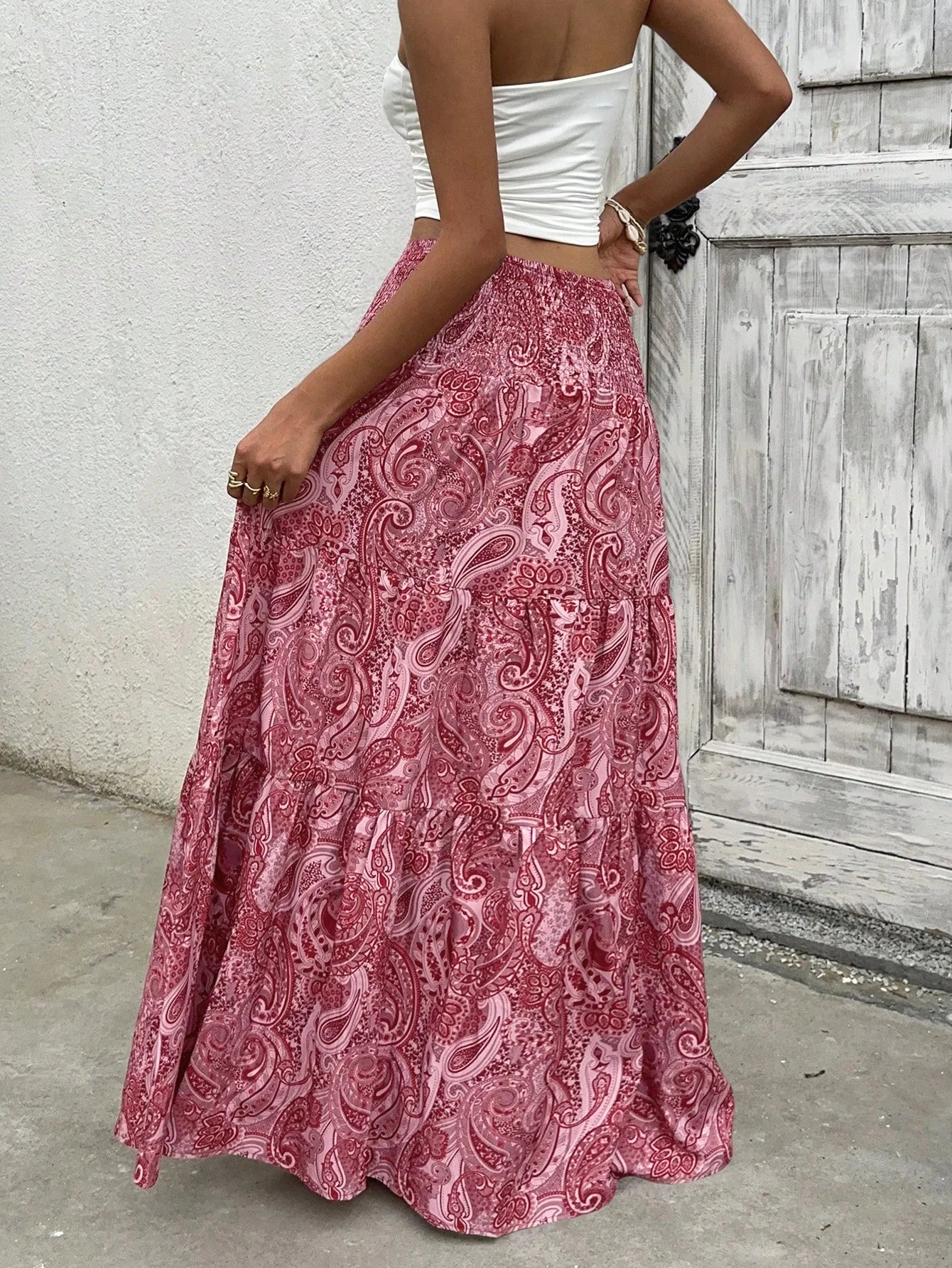 Women’s Elastic Waist A-Line Skirt