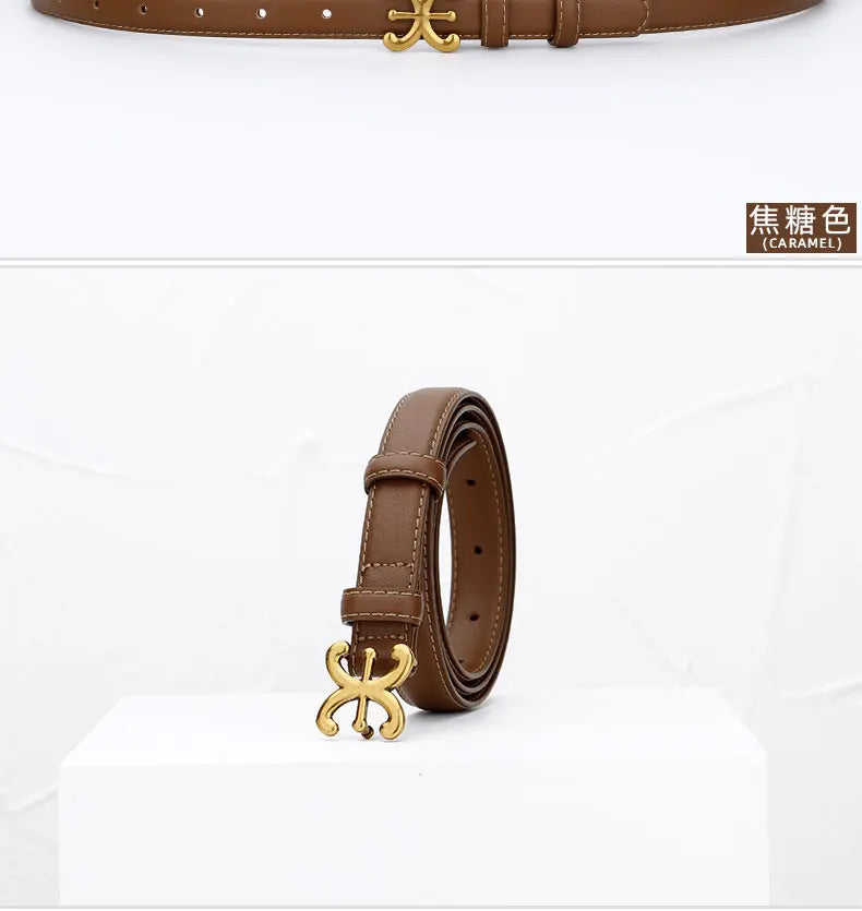 Women’s Luxury Leather Belt with Metal Buckle