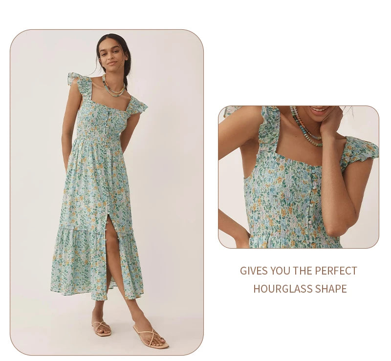 Women’s Yellow Off-Shoulder Tiered Dress – Summer Beach & Picnic Dress