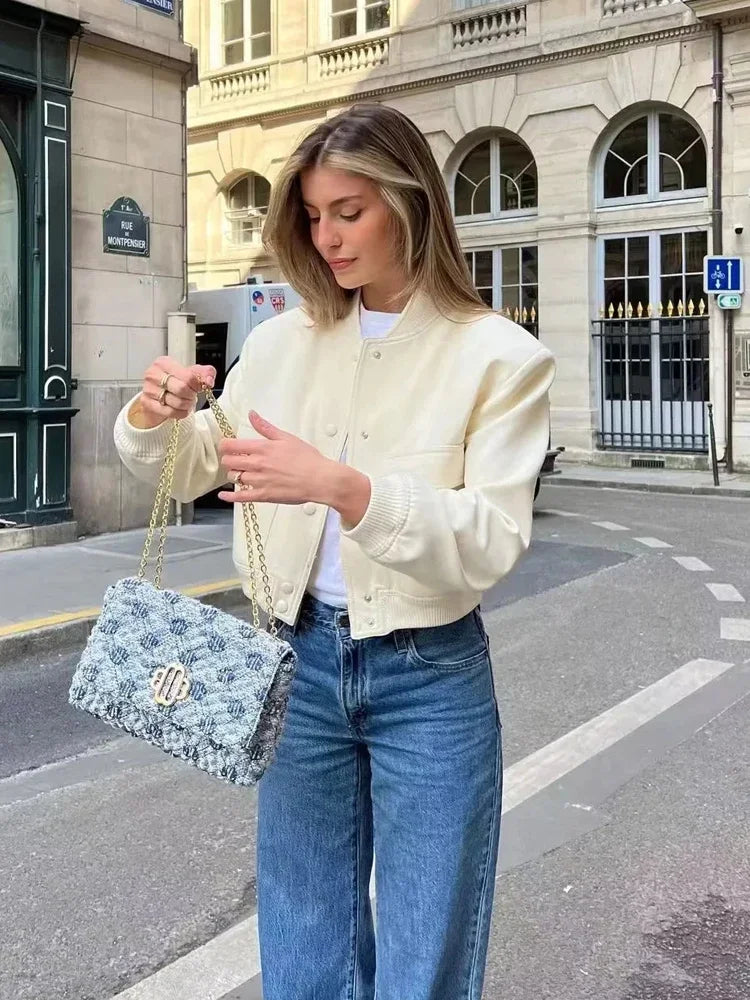 Women’s White Bomber Jacket