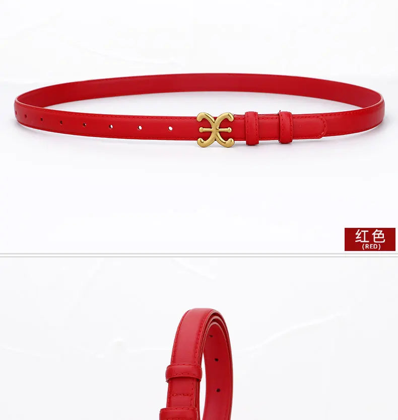 Women’s Luxury Leather Belt with Metal Buckle
