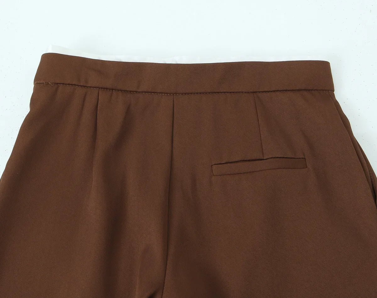 Women’s Wide-Leg Pants – Double Waistband, High Elastic, Drawstring & Side Pockets