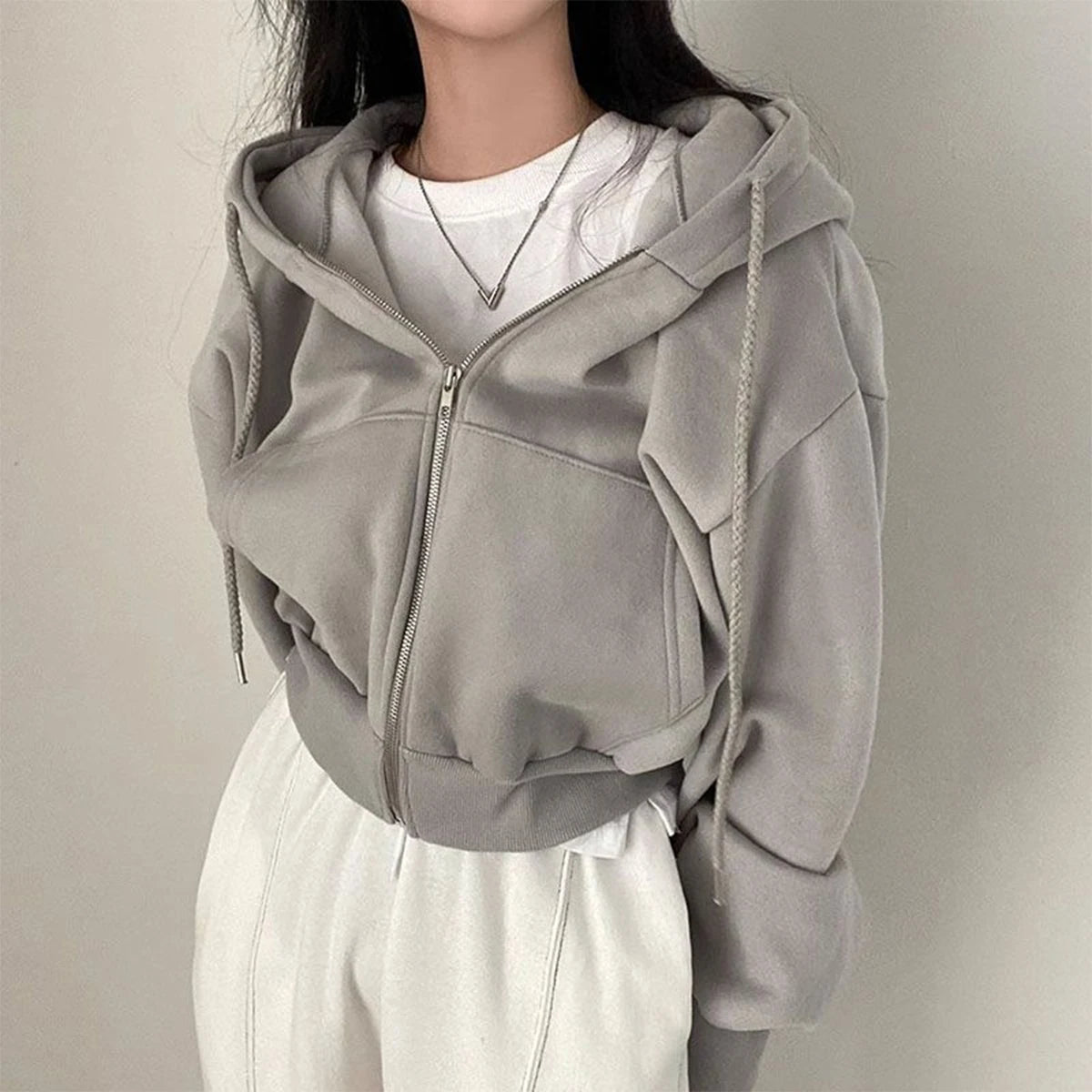 Women’s Retro Oversized Zip-Up Hoodie