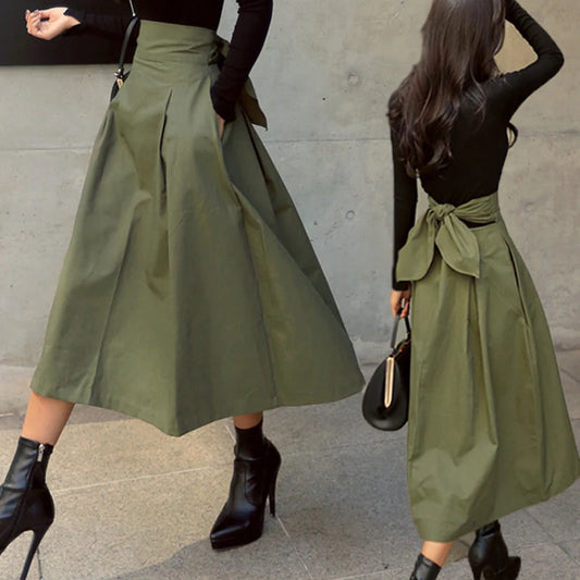 Women’s High-Waist Swing Skirt – Korean Fashion