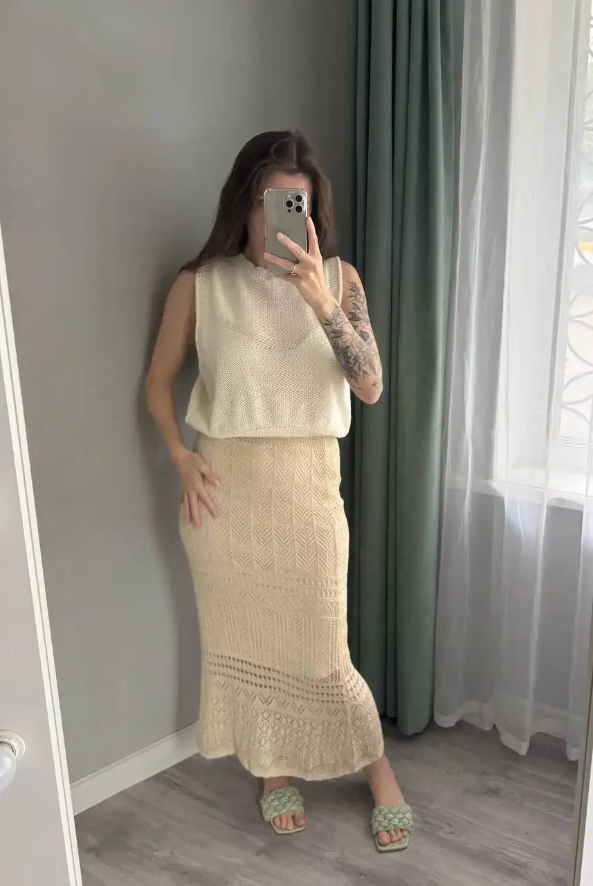 Women’s High-Waist Summer Midi Skirt