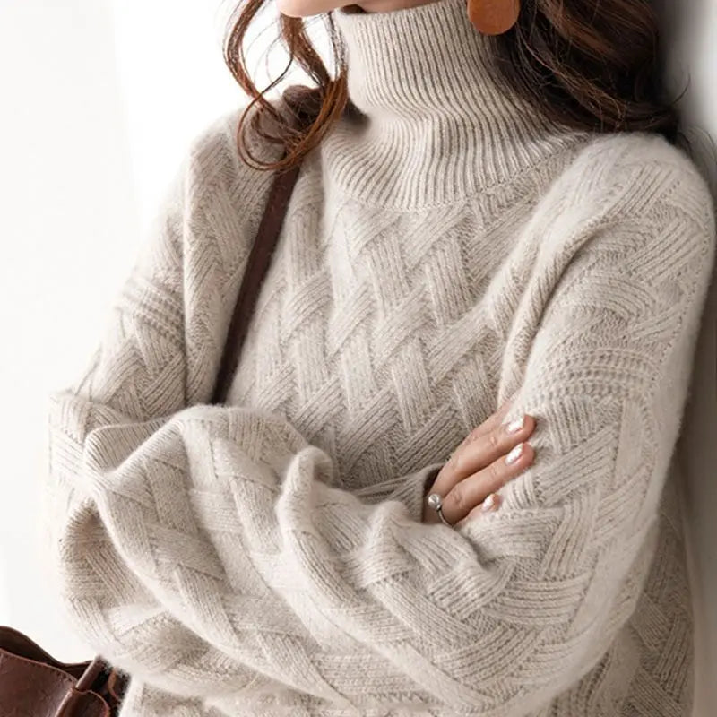 Women’s Oversize Cashmere Sweater – Long Sleeve