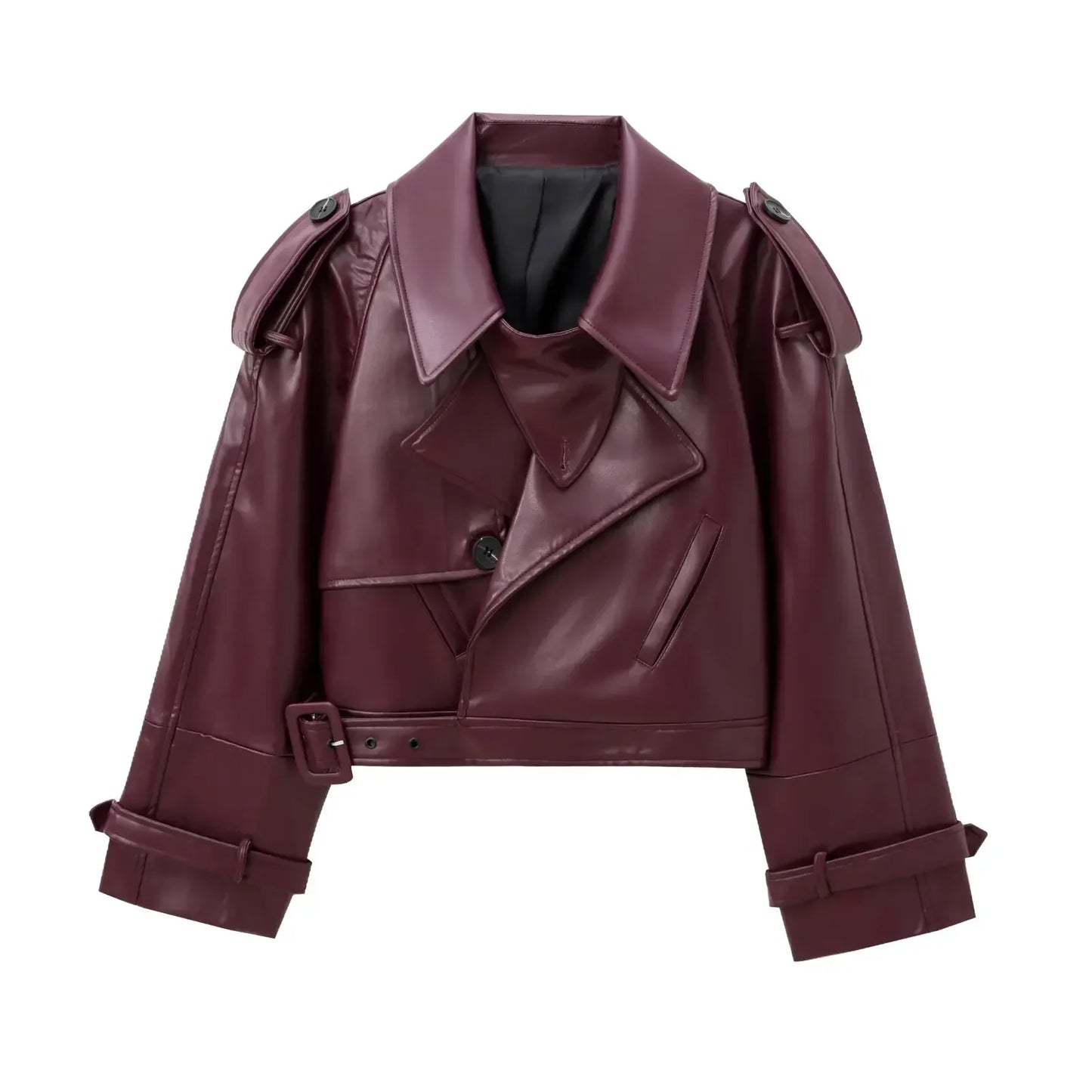 Women’s Faux Leather Bomber