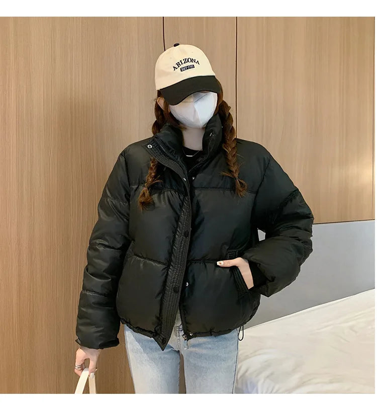 Women’s Short PU Leather Padded Jacket
