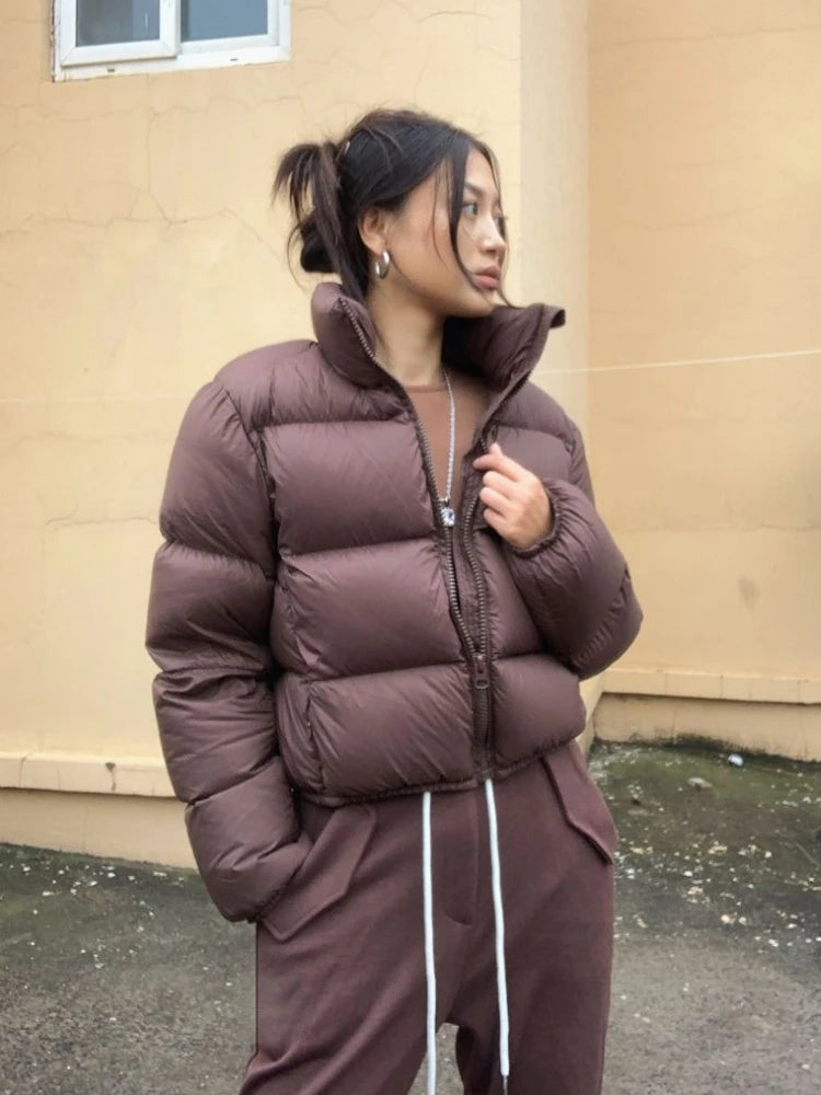 Women’s Cropped Winter Puffer Jacket