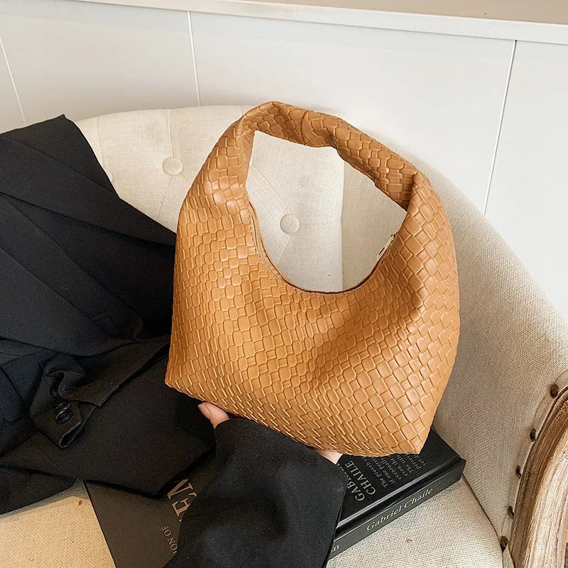 Women’s Woven PU Leather Handbag