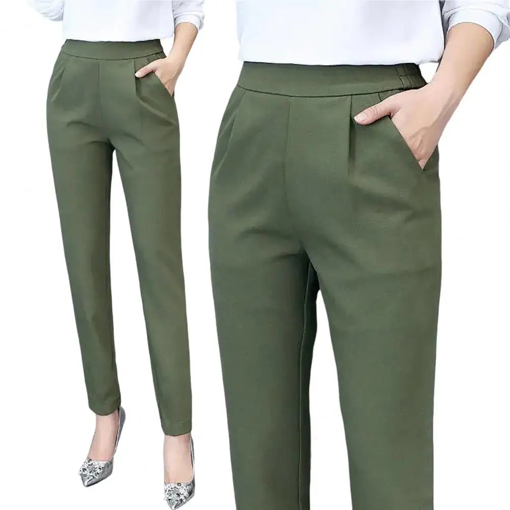 Women’s High-Waist Solid Suit Pants – Elegant Office & Business Trousers