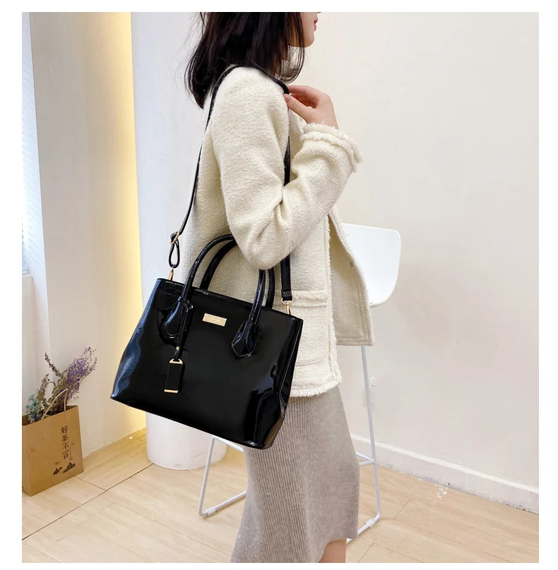 Women’s Patent Leather Shoulder Tote
