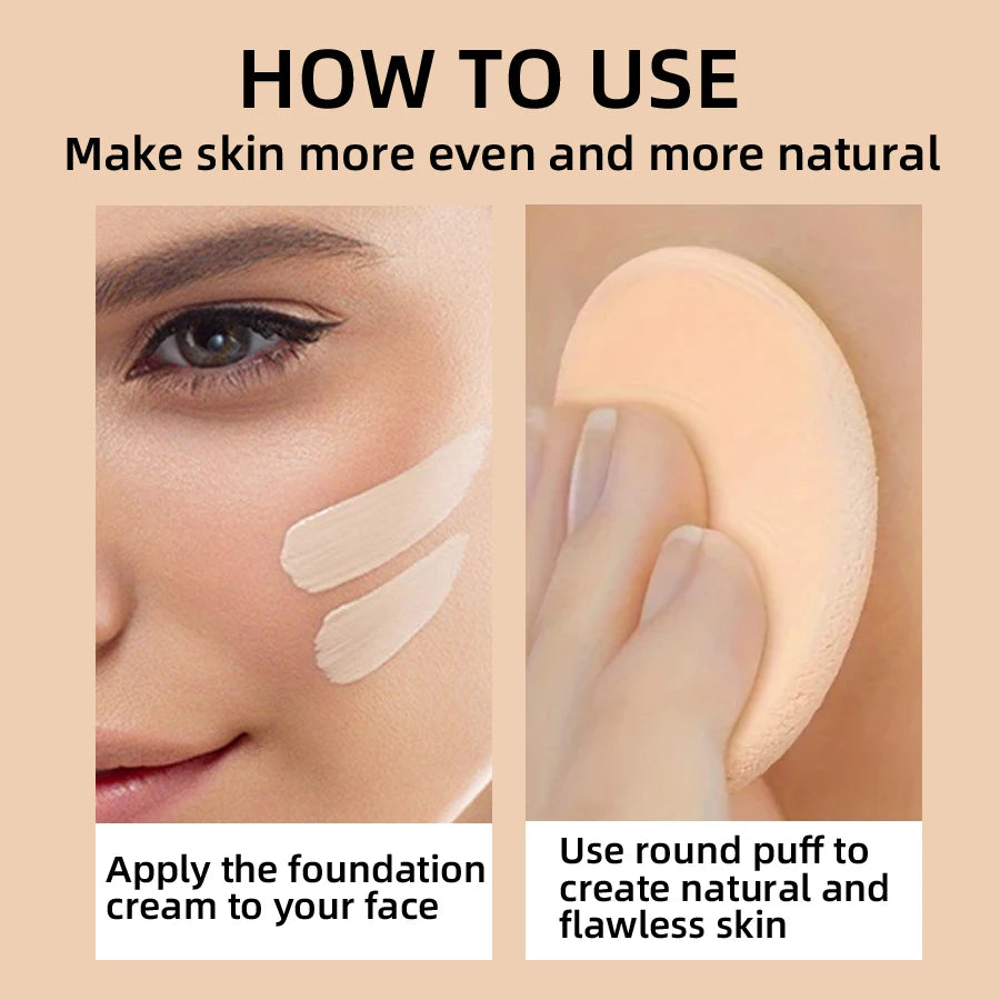 Matte Foundation Cream with Puff