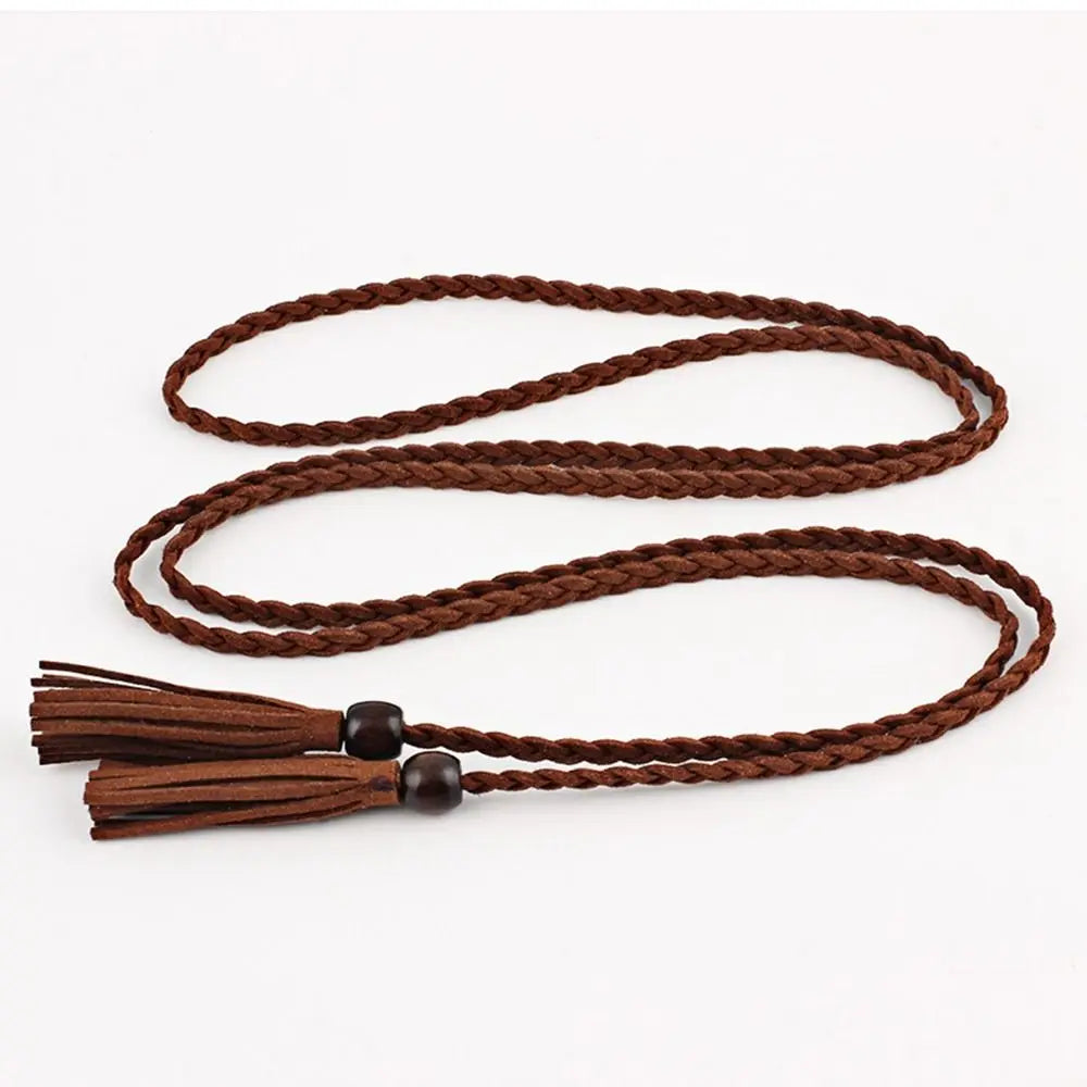 Women’s Boho Leather Braided Waist Belt