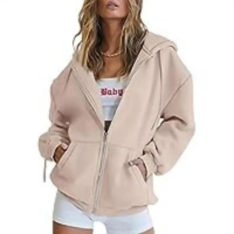 Women’s Oversized Zip-Up Hoodie