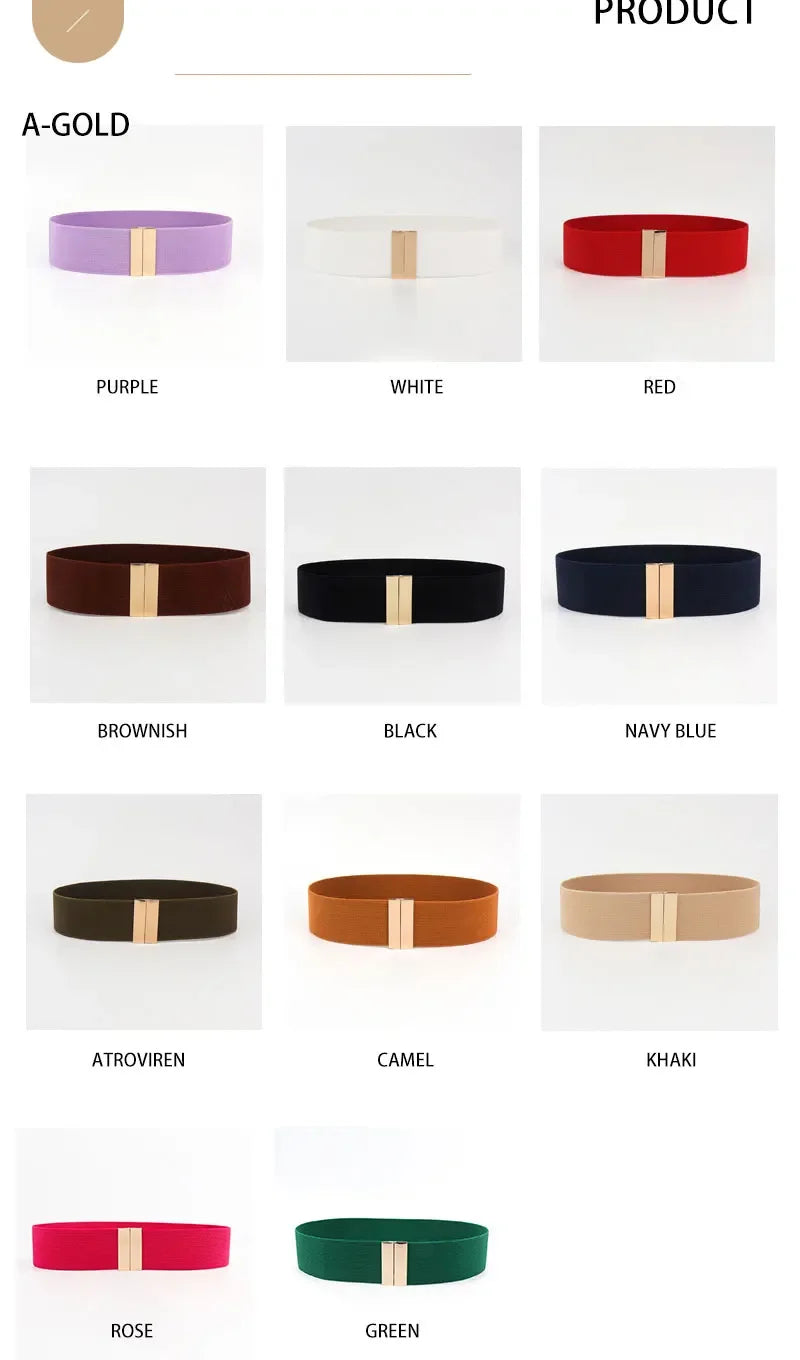 Women’s High-Quality Black Elastic Belt
