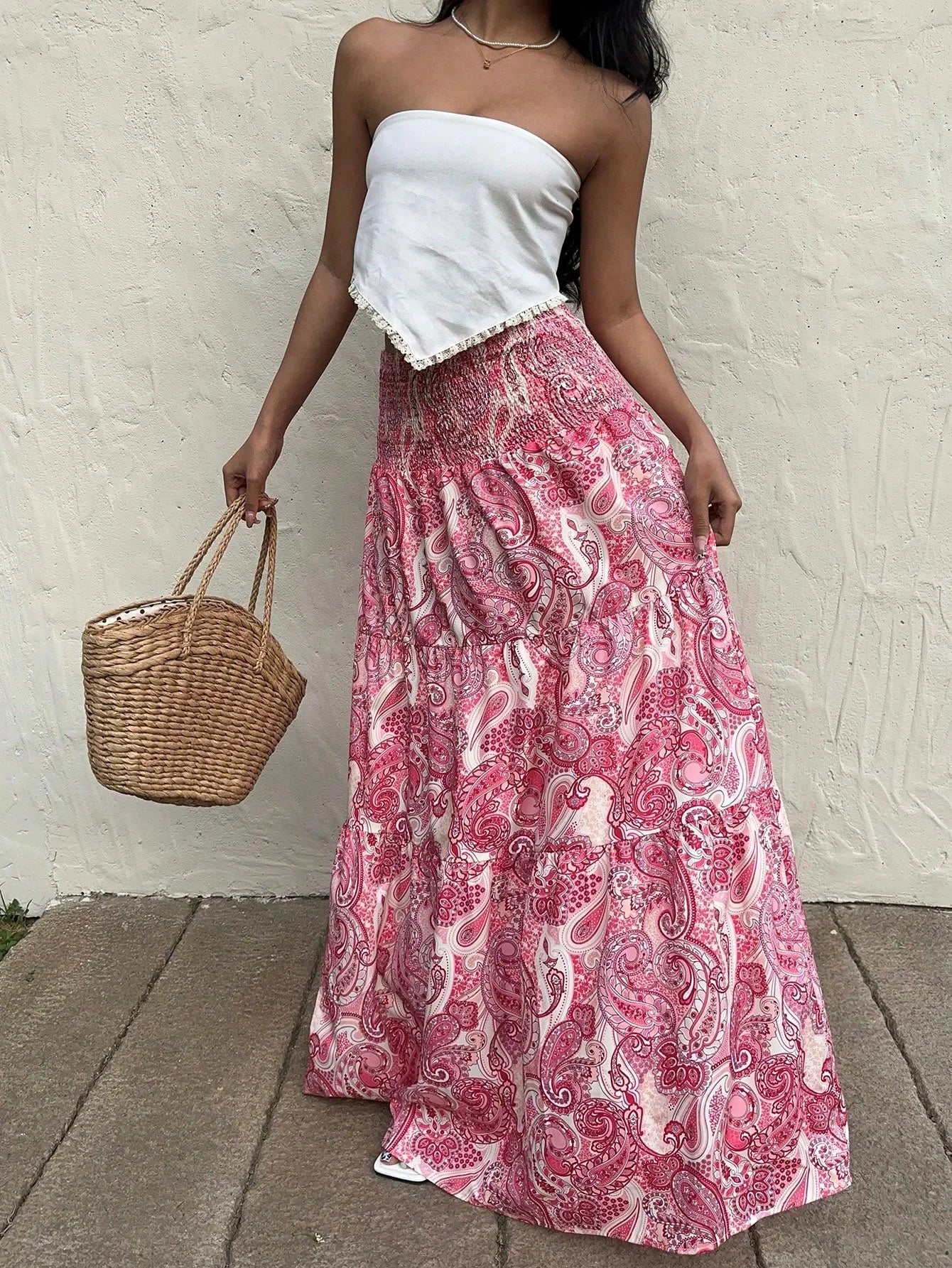 Women’s Elastic Waist A-Line Skirt