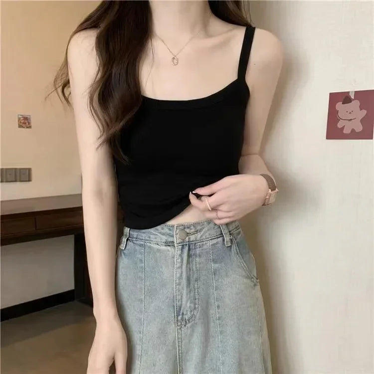 Crop Top Women Sexy Sleeveless Tops Fashion Female Underwear Lady's Camisole Girl Basic T-shirt Vest Lingerie Bras Tube Tops Hot