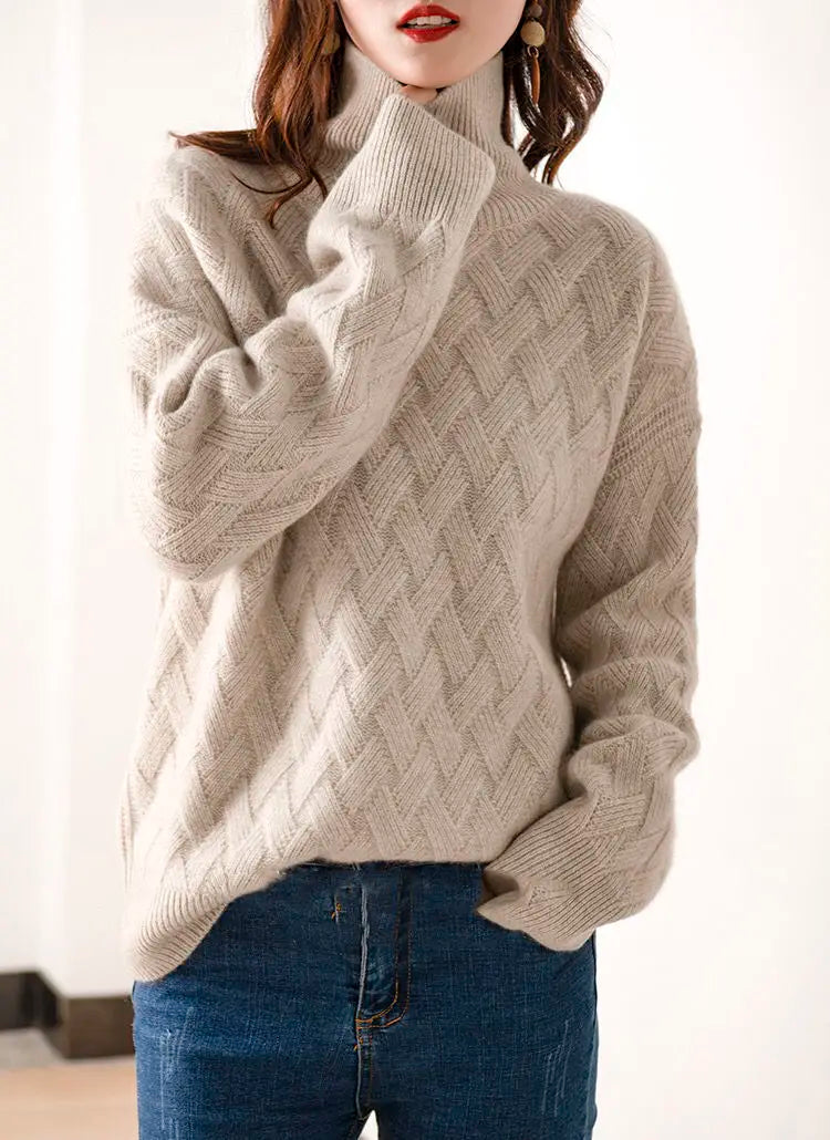 Women’s Oversize Cashmere Sweater – Long Sleeve