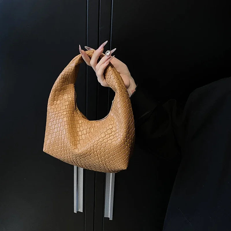 Women’s Woven PU Leather Handbag
