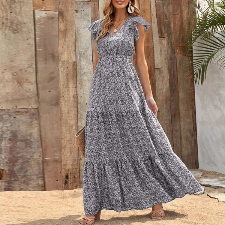 Women’s V-Neck Printed Dress