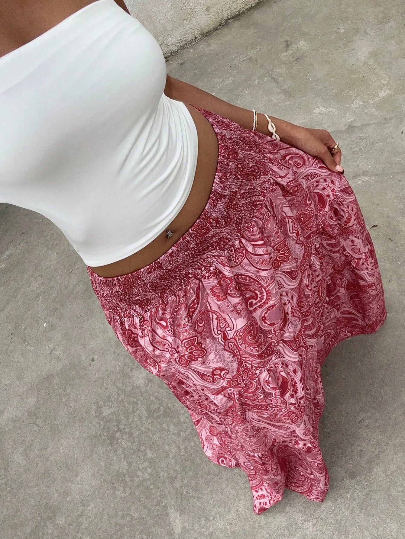 Women’s Elastic Waist A-Line Skirt