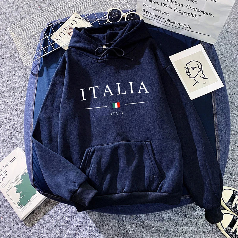 Women’s Italy Print Casual Hoodie