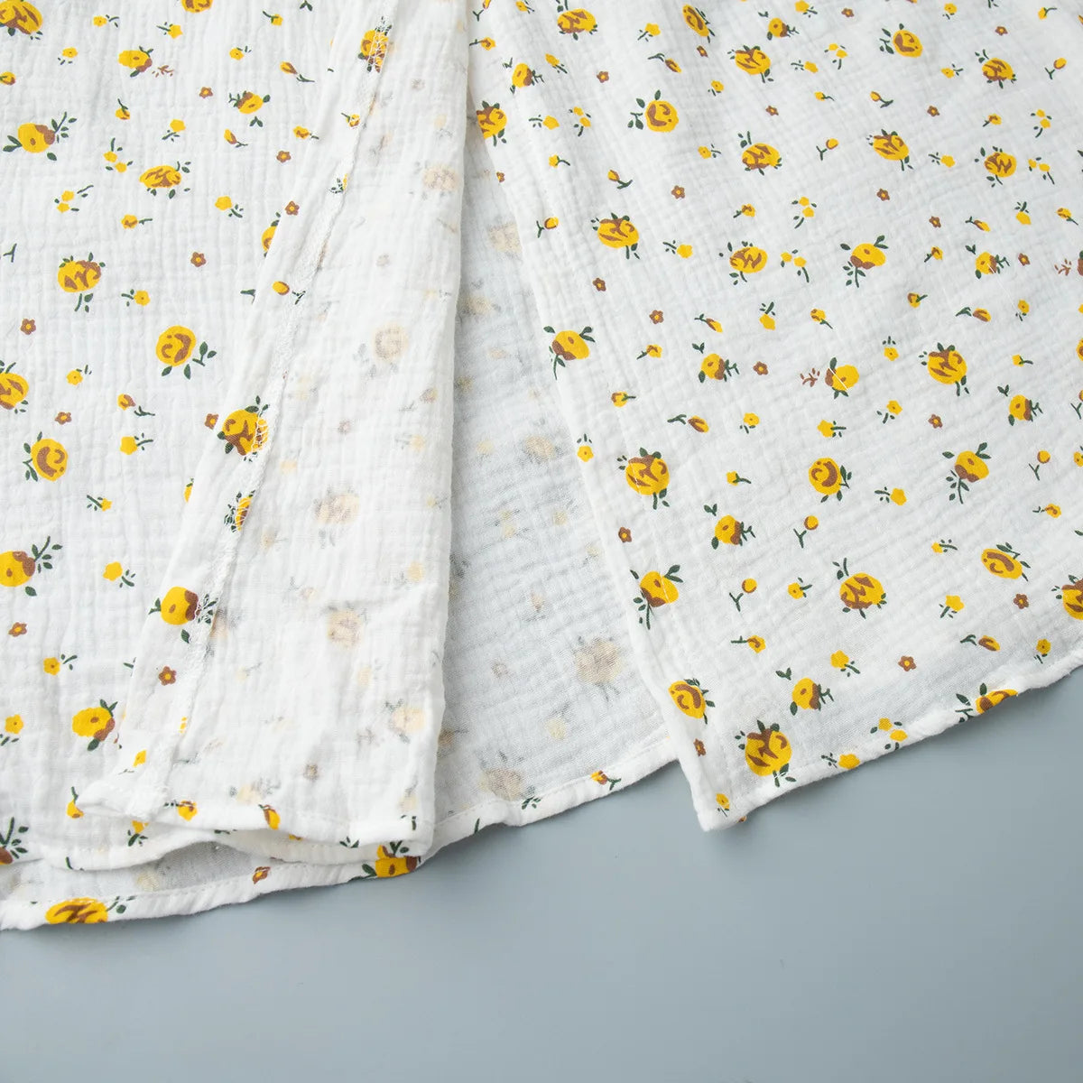 Women’s Floral Cotton Dress – V-Neck Short Sleeve Tunic for Summer