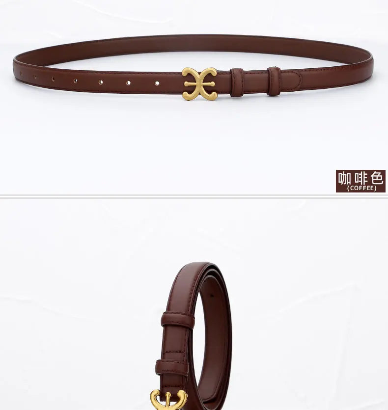 Women’s Luxury Leather Belt with Metal Buckle