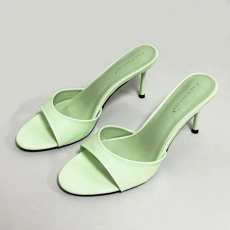Women’s Thin Heel Round-Toe Slides