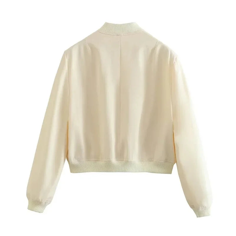 Women’s White Bomber Jacket
