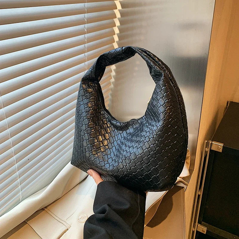 Women’s Woven PU Leather Handbag