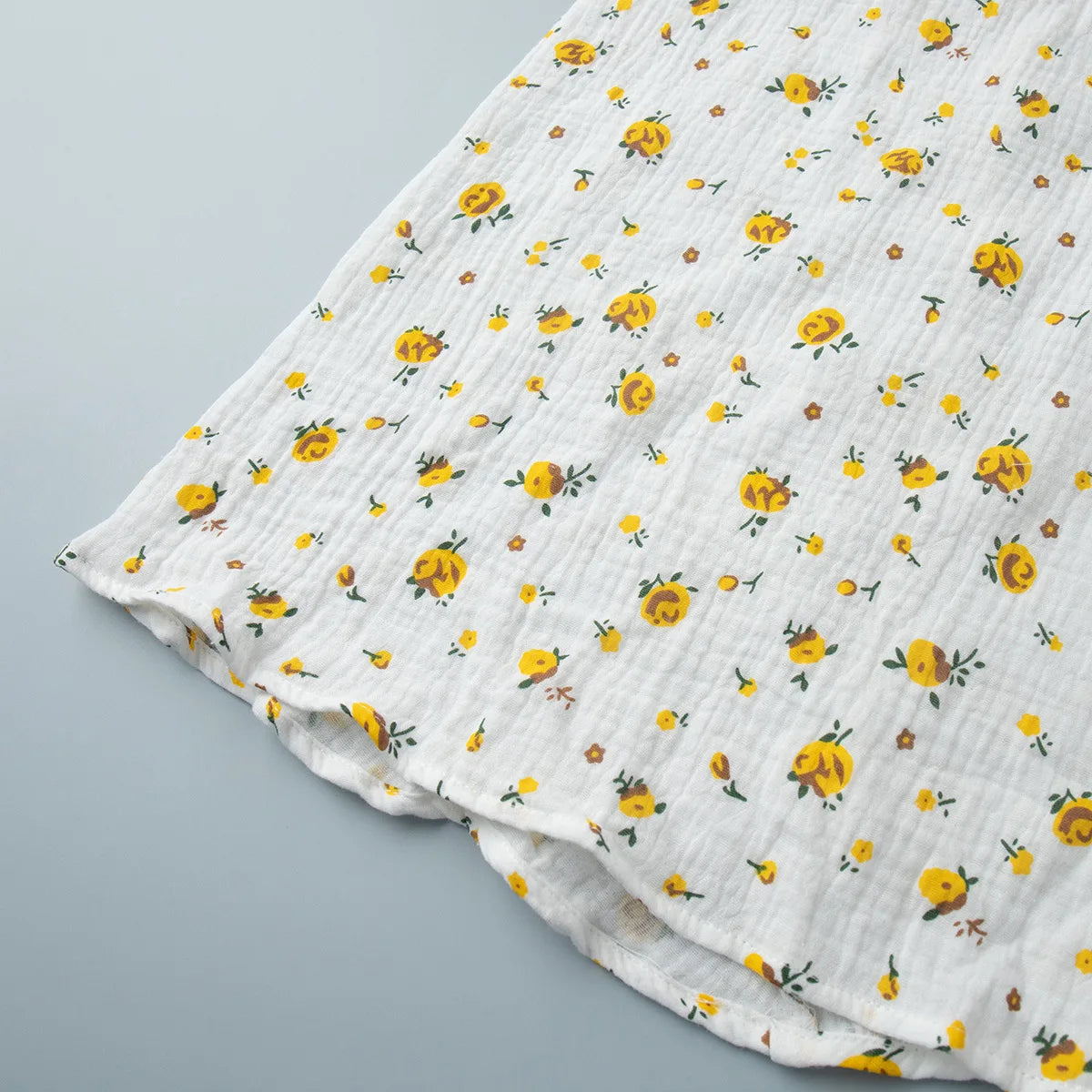 Women’s Floral Cotton Dress – V-Neck Short Sleeve Tunic for Summer